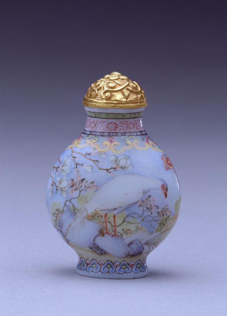 图片[2]-Glass embryo painting enamel brocade chicken peony snuff bottle-China Archive